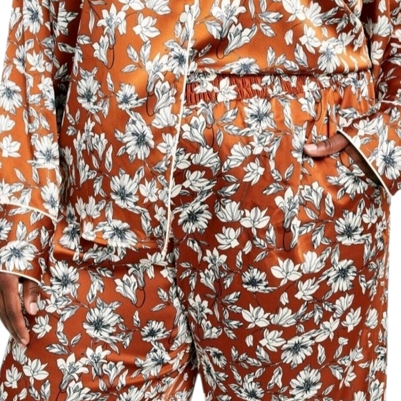 La Ligne x Target Women's Size Med Floral Wide Leg Trousers Brown White - Picture 3 of 12